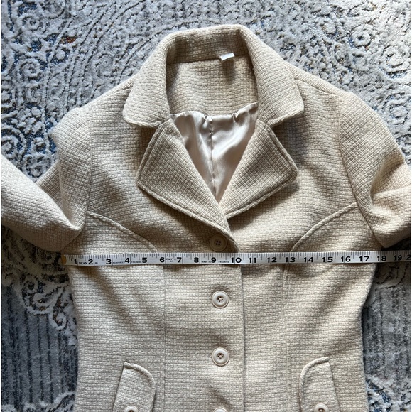 Excellent Condition Womens BP Woven Peacoat size Large colors light cream&tan - Picture 12 of 13